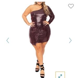 Sequins One Shoulder Dress